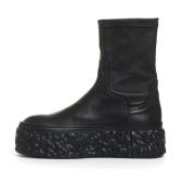 AGL Svarta ankelboots med rock sula Black, Dam