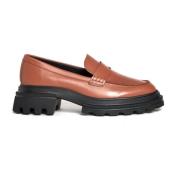 Hogan Läder Moccasin Loafer för Kvinnor Brown, Dam