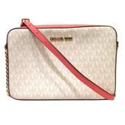 Michael Kors Pre-owned Pre-owned Canvas axelremsvskor White, Dam