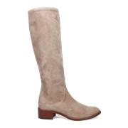 Lorenzo Masiero Handgjord Beige Mocka Dragkedjestövel Beige, Dam