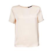 Max Mara Weekend Raso T-shirt med jerseyinsats Beige, Dam