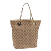 Gucci Vintage Pre-owned Canvas totevskor Beige, Dam