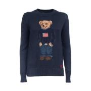 Polo Ralph Lauren Polo Bear Pullover Bomull Linne Tröja Blue, Dam