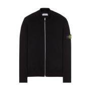 Stone Island Svart Zip-Up Jacka Urban Stil Black, Herr