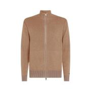 Tommy Hilfiger Zip Thru Mouline Sweater Beige, Herr