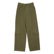 Dries Van Noten Khaki Wide Leg Byxa Vattenavvisande Bomull Green, Herr