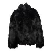 Misbhv Svart Faux Fur Jacka med Dragkedja Black, Herr