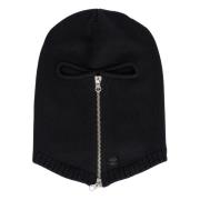 Courrèges Svart ull balaclava med dragkedja Black, Herr