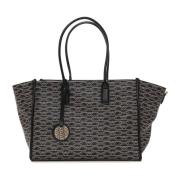 Emporio Armani Logoed Shopper Väska med Justerbar Rem Black, Dam