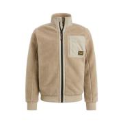 PME Legend Sherpa Dragkedja Jacka med Nylon Detaljer Beige, Herr