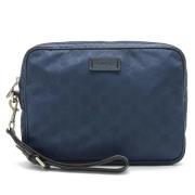 Gucci Vintage Pre-owned Canvas kuvertvskor Blue, Dam