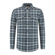 Pure Path Rutig Twill Overshirt Regular Fit Blue, Herr