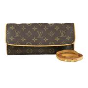 Louis Vuitton Vintage Pre-owned Tyg axelremsvskor Brown, Dam