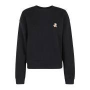 Maison Kitsuné Räv Patch Komfort Sweatshirt Black, Dam