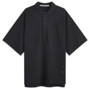 Alexander Wang Oversized Dome Logo Polo Tee Black, Dam