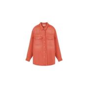 Isabel Marant Étoile Denim Oversized Skjorta med Långa ärmar Orange, H...