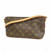 Louis Vuitton Vintage Pre-owned Tyg axelremsvskor Brown, Dam