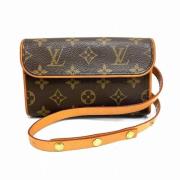 Louis Vuitton Vintage Pre-owned Tyg crossbodyvskor Brown, Dam