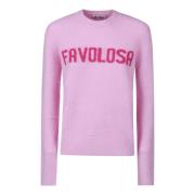 MC2 Saint Barth Ull Crewneck Pullover med Frontbokstäver Pink, Dam