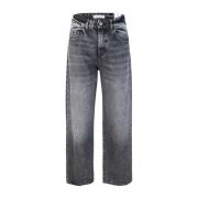 Icon Denim Svarta Wide Leg Låg Midja Jeans Black, Dam