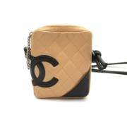 Chanel Vintage Pre-owned Laeder crossbodyvskor Beige, Dam