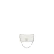 Givenchy Mjuk Micro Axelväska med G Cube Kedja White, Dam