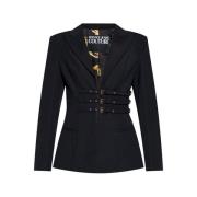 Versace Jeans Couture Svart kavaj med spänne stängning Black, Dam