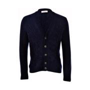 Gran Sasso Boucle Stickad Kabel Cardigan (Svart) Black, Herr