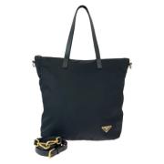 Prada Vintage Pre-owned Canvas totevskor Black, Dam