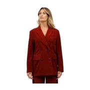 Aspesi Dubbelknäppt Blazer Red, Dam