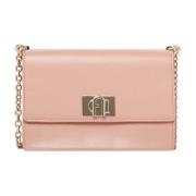 Furla Rosa Crossbody Väska med Logodetalj Pink, Dam