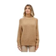 Gran Sasso Lurex Turtleneck Tröja Beige, Dam