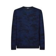 Dondup Camouflage crewneck sweatshirt Blue, Herr