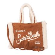 MC2 Saint Barth Fårskinn Tote Bag med Saint Barth-logotyp Brown, Dam