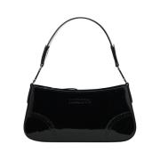 Iceberg Patinerad svart läder crossbody-väska Black, Dam