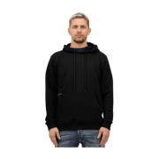 Dondup Hoodie med fronttryck och känguruficka Black, Herr