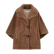 Max Mara Kamelbrun Teddy Fabric Cape Brown, Dam