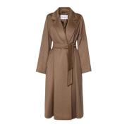 Max Mara Fornovo Coat med Skärp, Långa ärmar Brown, Dam