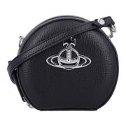 Vivienne Westwood Svart Läder Mini Rund Axelväska Black, Dam