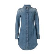 Vivienne Westwood Blå Denim Klänning Chic Stil Blue, Dam