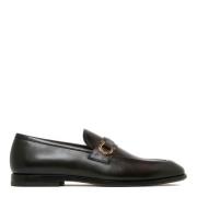 Salvatore Ferragamo Svarta Läder Slip-On Loafers Black, Herr