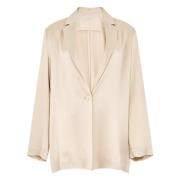 Antonelli Firenze Beige Satin Weave Jacka Beige, Dam