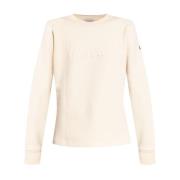 Moncler Broderad Logo Crew Neck Sweater Beige, Dam