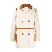 Stand Studio Chloe Faux Shearling Långrock White, Dam