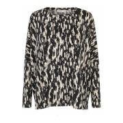 Masai Oversized Svart Topp med Båthals Black, Dam