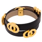 Bvlgari Vintage Pre-owned Laeder armband Black, Dam