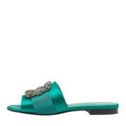 Manolo Blahnik Pre-owned Pre-owned Canvas lgskor Green, Dam