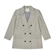 Munthe Elegant Randig Blazer med Stenar Gray, Dam