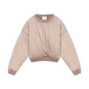 Isabel Marant Étoile Beige Bomullsweatshirt med Rynkning Beige, Dam