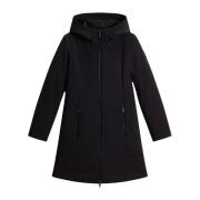 Woolrich Svart Softshell Dunjacka med Huva Black, Dam